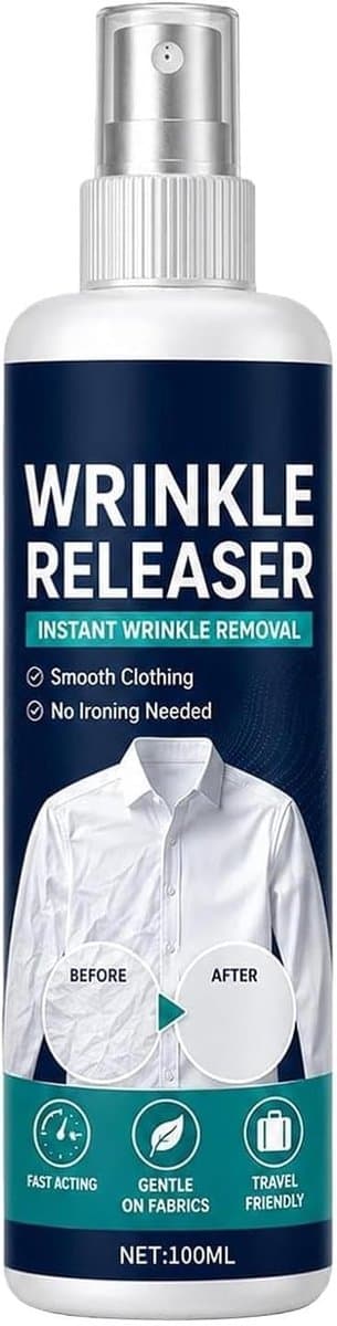 Antikreukelspray voor Kleding - 100ml - Snelwerkend en Antistatisch - Voor Reizen en Thuis — afbeelding 1