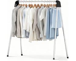 Opvouwbaar wasdroogrek - Draagbaar wasdroogrek voor op reis - Geschikt voor het drogen van truien, babykleding en handdoeken - Kan binnen en buiten worden gebruikt - 122 cm