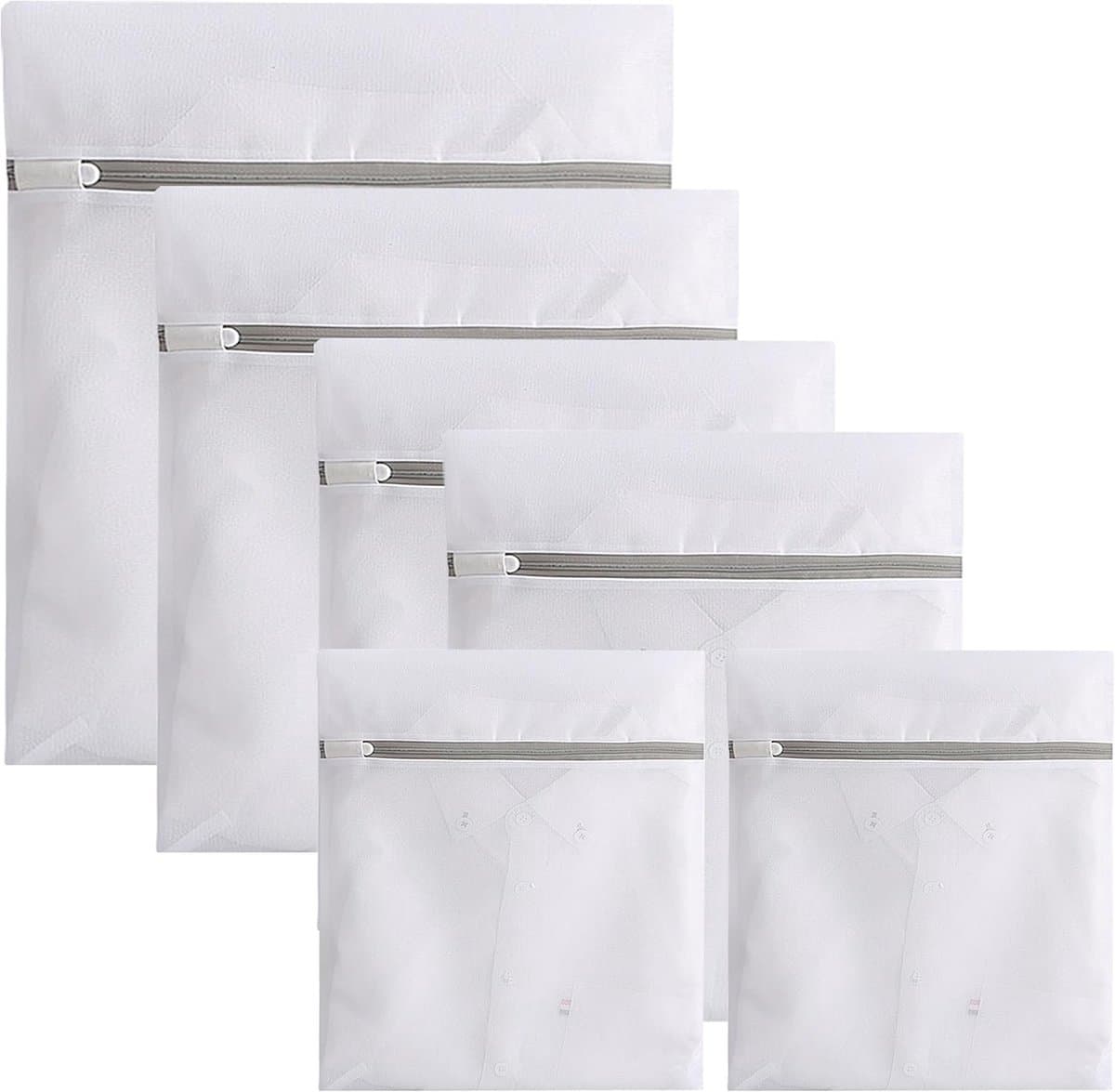 Wasnet voor Wasmachine, 6 Stuks Waszak Wasmachine, 4 Maten Waszak met Rits Waszaks Groot Mesh Waszakken voor Sokken Kleding Beddengoed voor Ondergoed en Reis — afbeelding 1