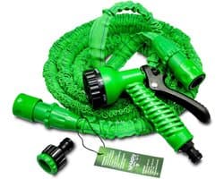 SnelShoppen - Uitschuifbare Waterdrukslang 7,5 Meter - Lichtgewicht, Compact, Groen - Perfect voor Tuin, Camping en Huishoudelijk Gebruik