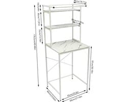 M-Goods Wasmachine Rek 3-Laags - Wasmachine Ombouw Opbergrek - Wasmachine Kast met Verhoger - 176,5 cm - 3 Kleuren