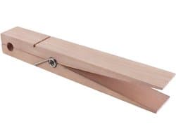 Grote Houten Wasknijpers - Natuurlijke Houtkleur - Stevige Grip - Voor Handdoeken en Kleding