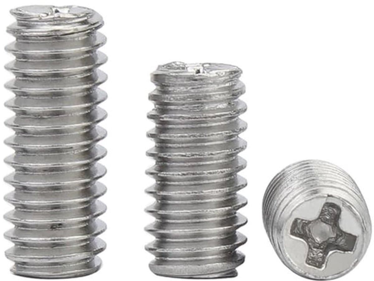 Madenschroeven M3x4mm - 100 Stuks - Roestvrij Staal - Pinschroeven - Schroefdraadpennen - Schroefdraadgat — afbeelding 1