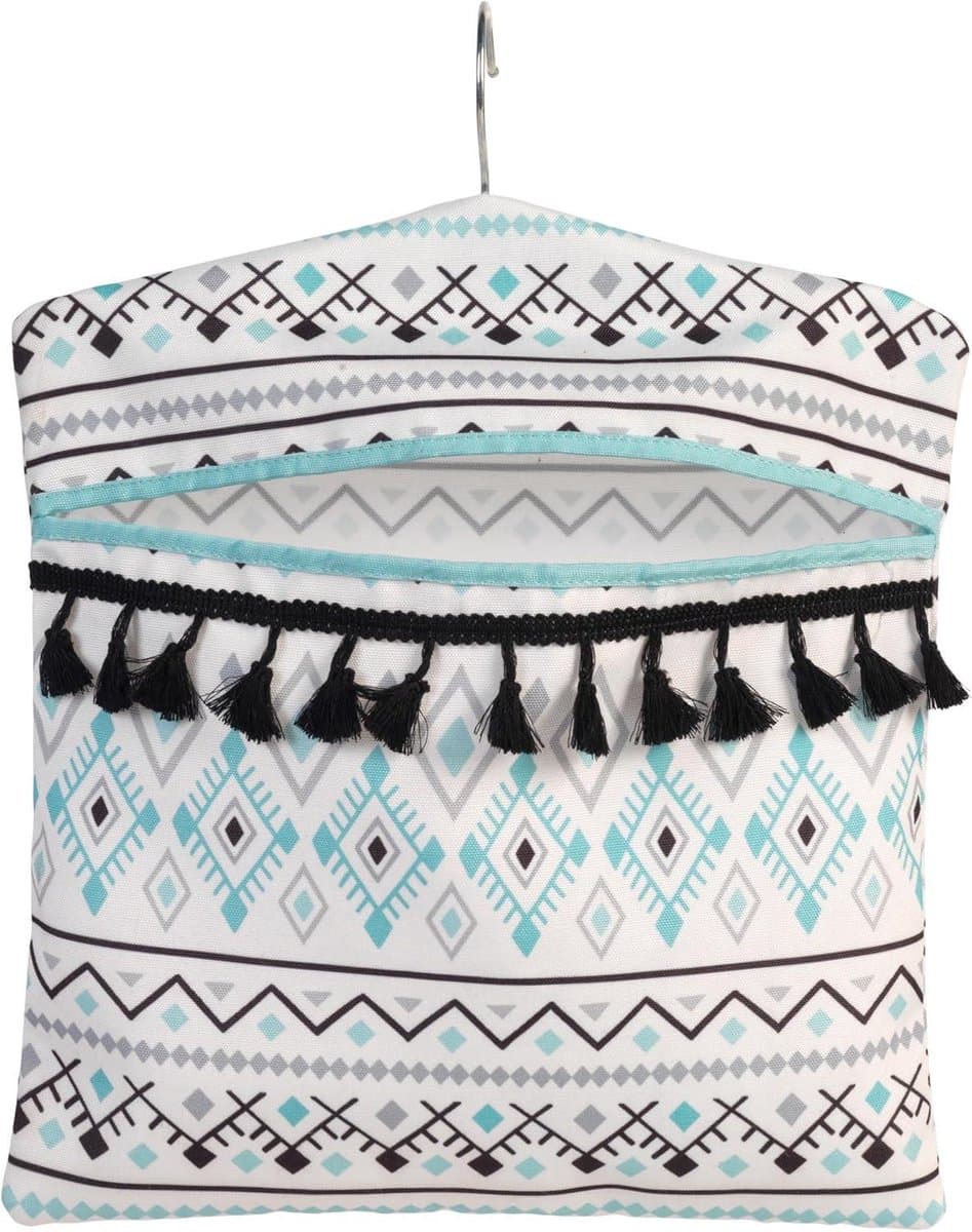 Wasknijperzak - Knijperzak Ophangbaar - Kleding Ophangen - Gemakkelijk Ophangen - 33 x 30 cm - Aztec Print — afbeelding 1