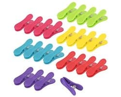 24 sluitclips voor zakken - Kunststof zakclips voor het vers houden van voedsel - 6 kleuren