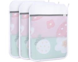 3 Stuks Duurzame Honingraat Mesh Waszakken met Rits voor Delicate Kleding, Herbruikbare Waszakken voor Wasmachine, Ideaal voor Ondergoed, Sokken en Bh's (50x60cm)