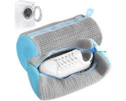 SnelShoppen - Set van 2 Schoenwaszakken voor de Wasmachine - Herbruikbare Waszak met Ritssluiting - Geschikt voor Alle Schoenen en Maten - Grijs - 360