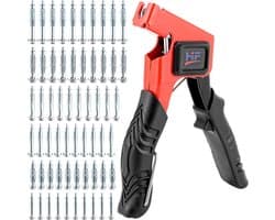 60 stuks holle metalen pluggen (6 maten), met montageklem, wandpluggen M4/M5/M6, perfect voor holle muren, gipsplaten (rood)
