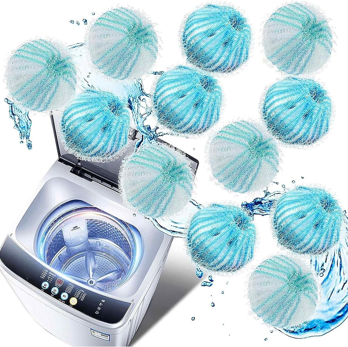 SnelShoppen - Haarverwijderaar voor Wasmachine, Dierenhaar Vanger, Wasballen voor Kat/Dog, Microvezel, 4 Stuks, Beschermt Kleding, Vermindert Kreuken, — afbeelding 1