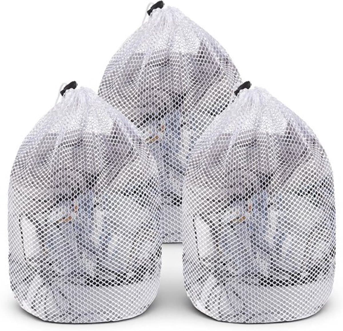 Set van 3 Kleine Wasnetjes voor Delicate Kleding met Trekkoord - Duurzame Waszakken voor Ondergoed, Sokken en Babykleding - Ideaal voor de Wasmachine en Reizen 30x40 cm — afbeelding 1