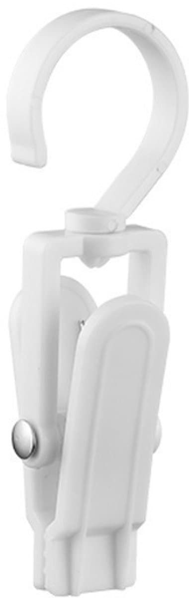 10 stuks - Droogklem - Wasklem - Drooghaak - met 360 graden draaihaak - Sokkenhouder - Robuuste en duurzame plastic kledingklem - Multifunctioneel - Draagbare antislip plastic kledinghouder - Wit — afbeelding 1