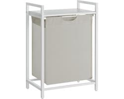 Hoppa! - Wasmand - 1 vak, 1 afneembare zak van Oxford-stof, plank, metalen frame, 65 l, wit