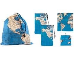 Kikkerland Travel Waszak - Set van 4 - Maps - Backpacken - Reizen Kikkerland Waszak - Ideaal voor onderweg - Travel accessoire