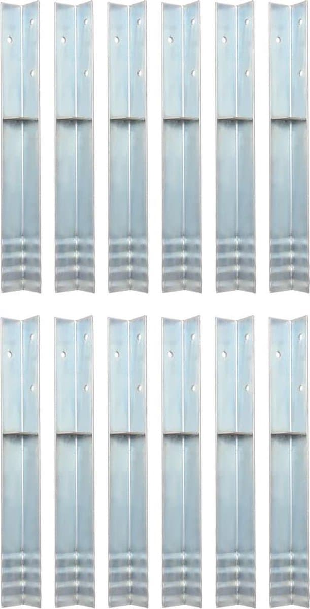 vidaXL - Grondanker - L-vormig - 5x5x50 - cm - gegalvaniseerd - staal - 12 - st — afbeelding 1
