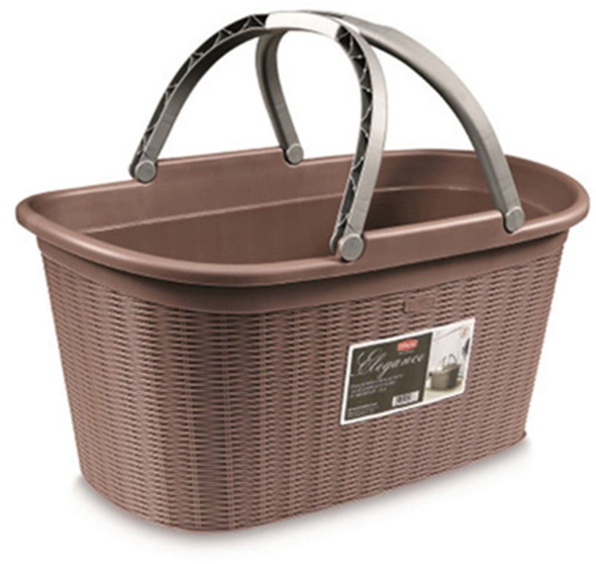 Heupwasmand 'Elegance' - 35 Liter - Wasmand met handgrepen - Taupe — afbeelding 1