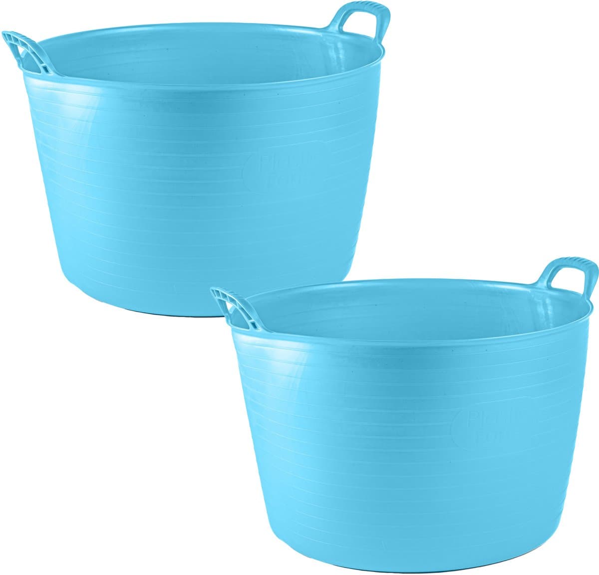 Plasticforte Flexibele kuip of emmer - 2x - blauw - 75 liter - stevig kunststof - 58 x 55 cm - Afvalbak - Wasmand - Opbergmand - Extra groot — afbeelding 1