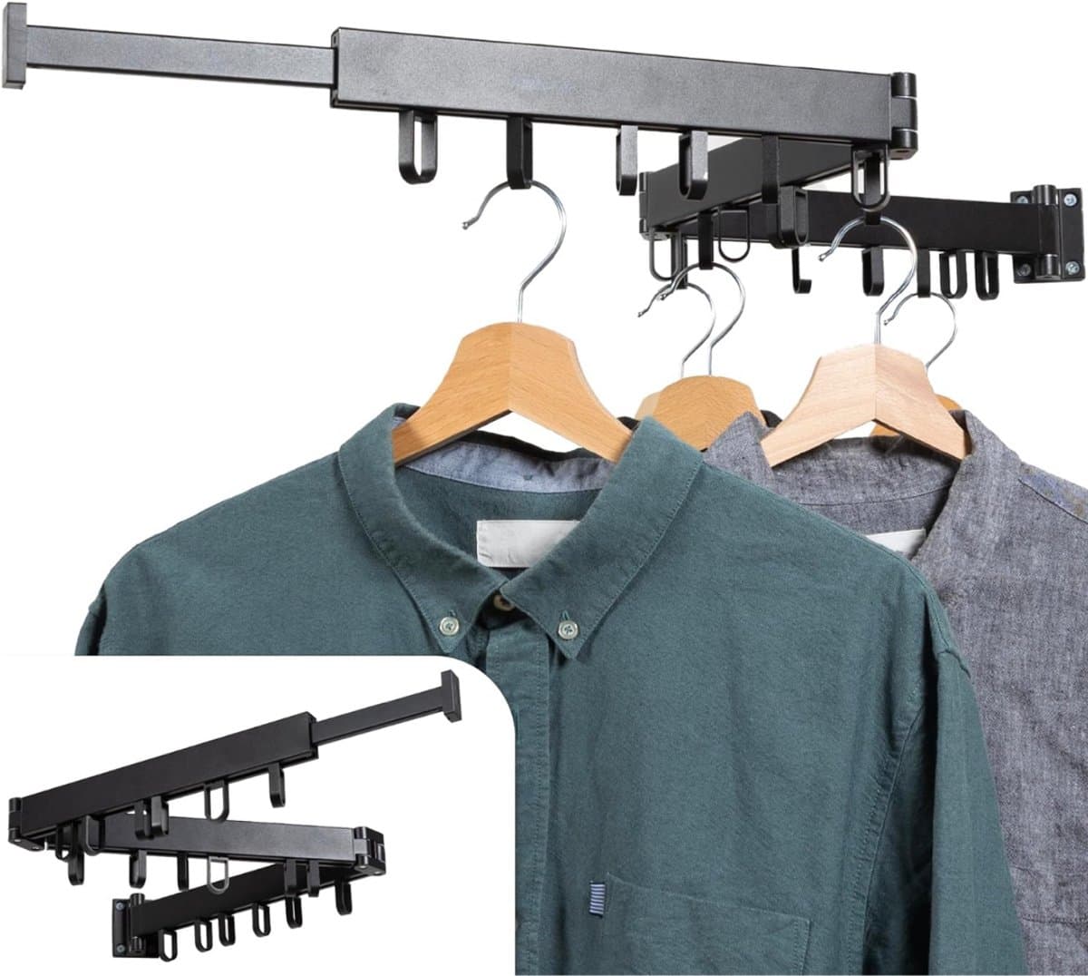 DailySupplies® Wasrek Inklapbaar op Wieltjes - Droogmolen - Droogtoren Staand — afbeelding 1