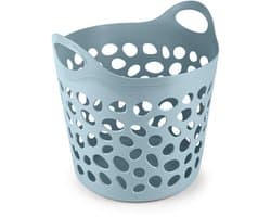 Plasticforte Flexibele wasmand/opbergmand - rond - blauw - 35 liter - D40 x H39 cm