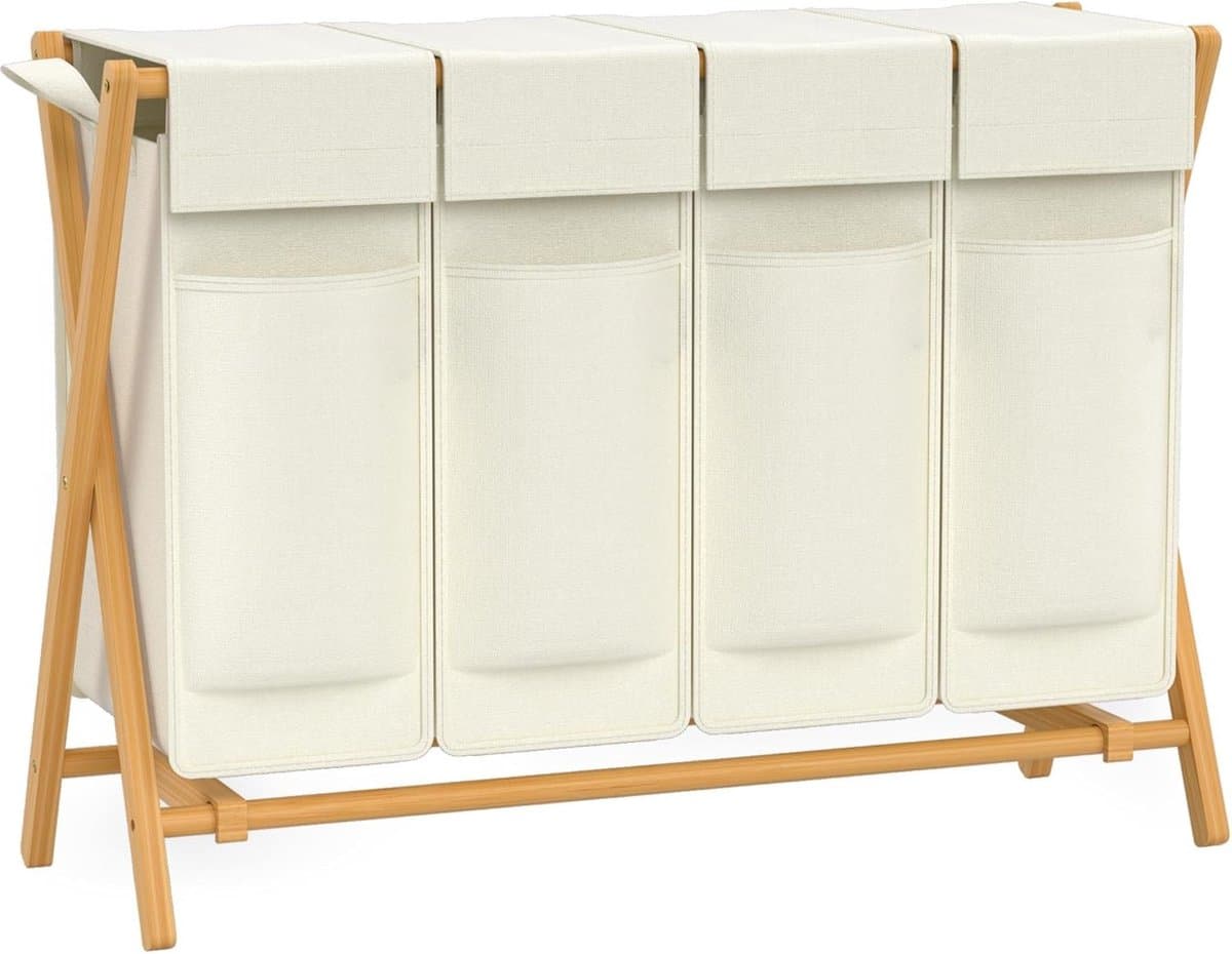 Equivera Wasmand 4 Vakken - Wasmand - Wassorteerder - Wasbox — afbeelding 1