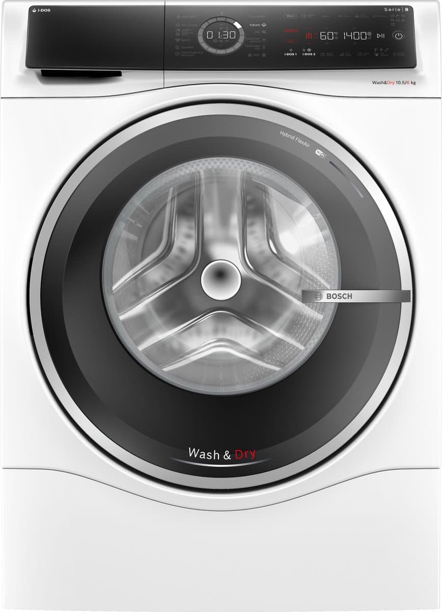 Bosch WNC254A0NL - Serie 8 - Was-droogcombinatie - Wassen en drogen in 1 - Extra stil - 10,5/6 kg - Automatisch doseren - Met stoom - Home Connect — afbeelding 1