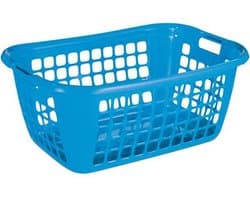Sunware - Basic wasmand 65cm laag blauw - 65 x 45 x 27 cm