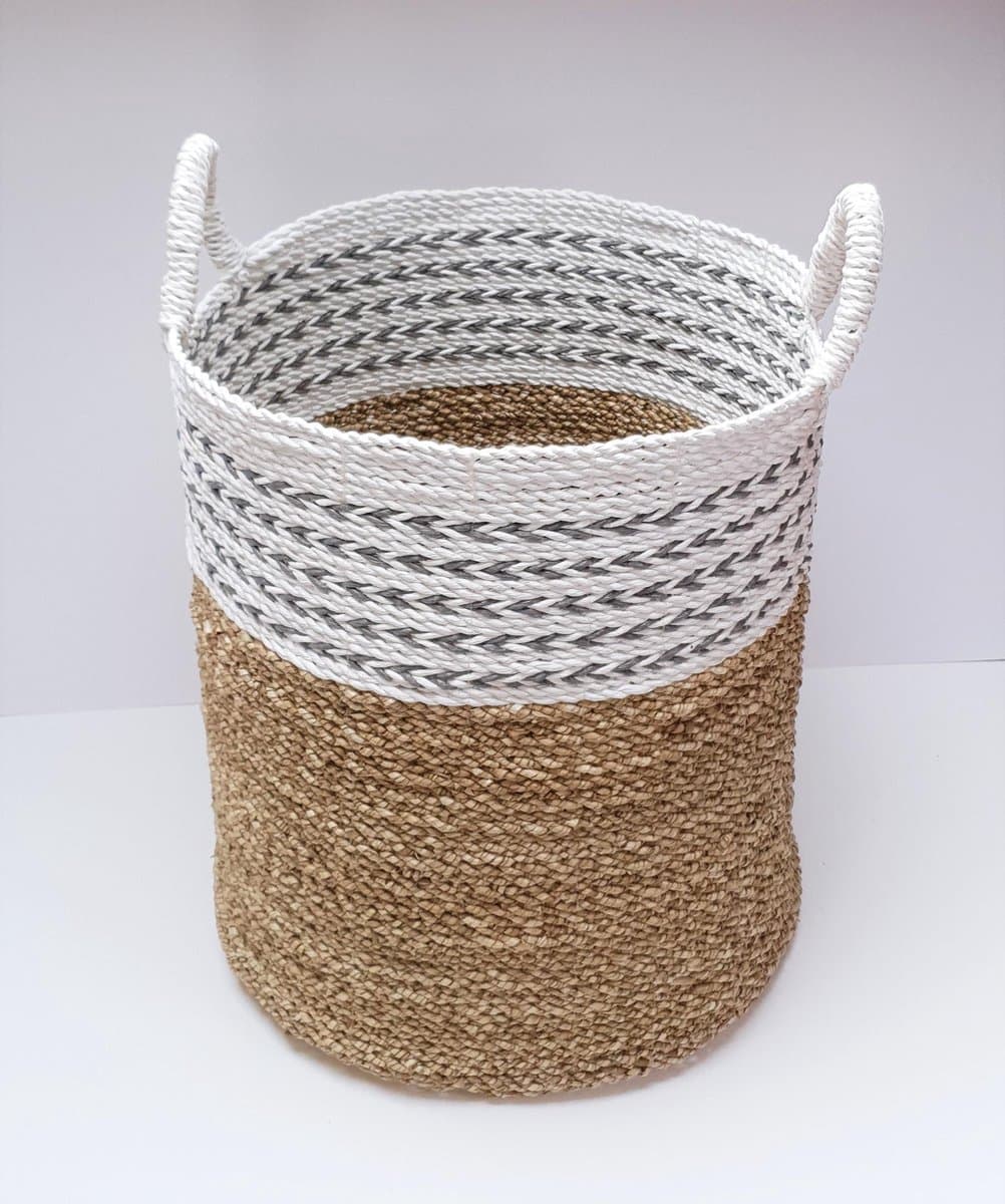 DUA Wasmanden Opbergmanden Seagrass twee kleurig — afbeelding 1