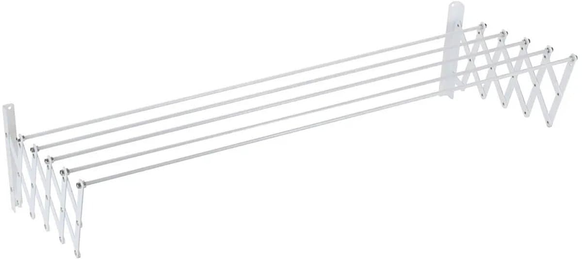 Sauvic 100 Cm Uitschuifbare Waslijn Met Kunststof Coating Zilver — afbeelding 1