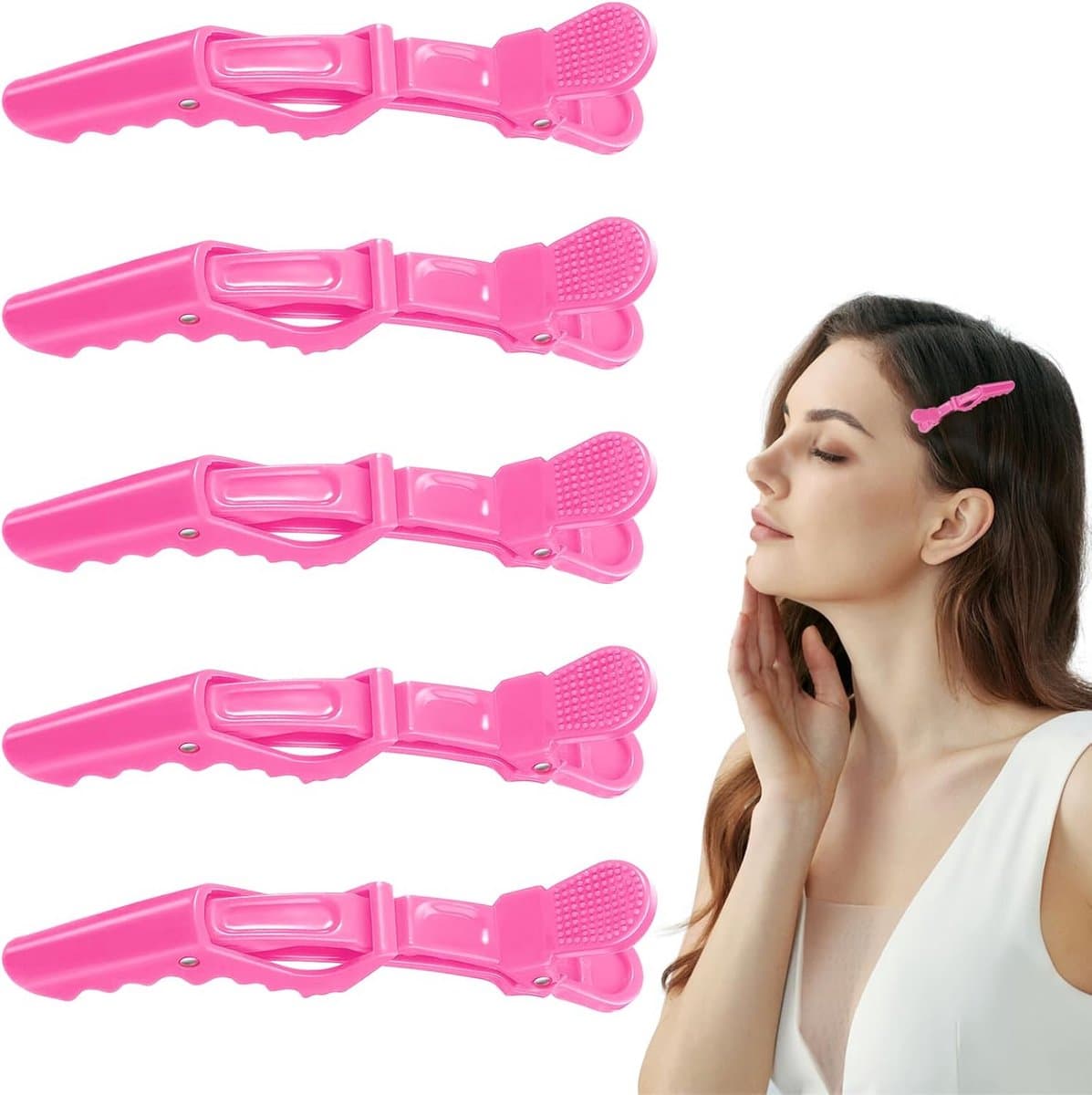Set van 5 Professionele Kappersklemmen voor Haarstyling — afbeelding 1