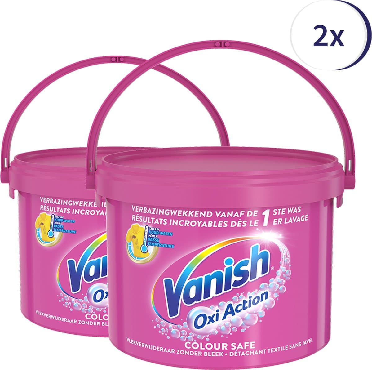 Vanish Oxi Action Colour Safe Base Poeder - Voor Witte & Gekleurde Was - 2.7 kg x2 — afbeelding 1