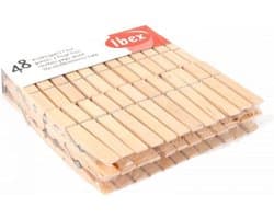 Wasknijpers hout 48 stuks