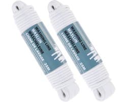 3x Witte waslijnen/drooglijnen polyester 25 meter - Huishouding - Schoonmaken - De was doen/ophangen - Waslijn/drooglijn