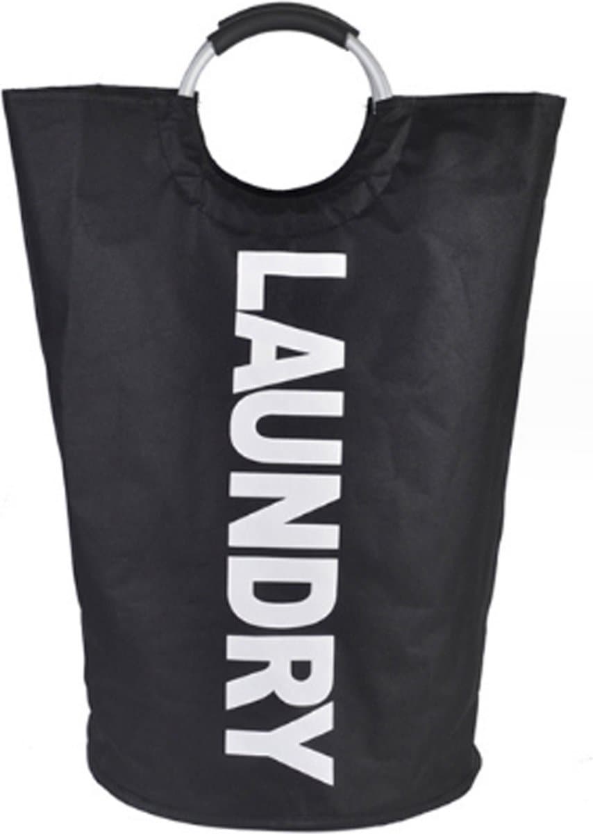 Wasmand - Waszak - Laundry basket - Opvouwbaar - 81L - Zwart — afbeelding 1