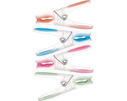 Anti-slip wasknijpers - 40x stuks - kleurenmix - kunststof - 8 cm