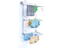 Foxydry Tower 88 cm - 3 droogrekken boven elkaar, inklapbaar en hoogte verstelbaar -bediening links- 88 x 52 x 137 cm