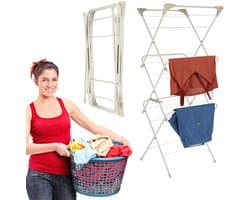 ApexArte® Droogrek Inklapbaar - Wasrek - Droogtoren - Droogrekken - Droogmolen - Beige