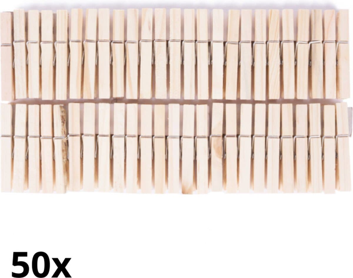 Wasknijpers - Houten wasknijpers - 50 Stuks wasknijpers - Wasknijpers Hout — afbeelding 1