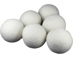 EcoSavers Droogballen Wol voor wasdroger set van 6 stuks Drogerballen doorsnede 7cm in katoenen bewaartasje