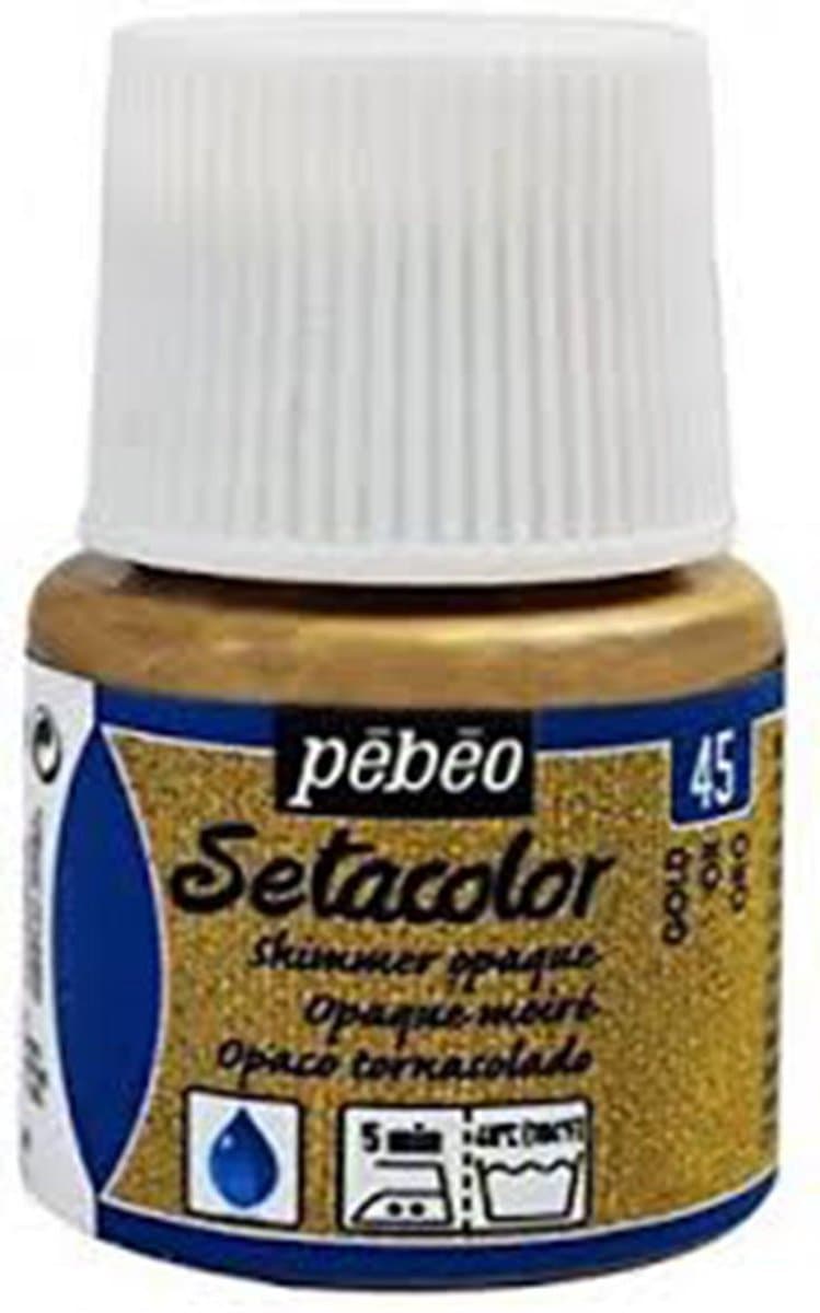 Pébéo Setacolor Gouden Textielverf - 45ml textielverf voor donkere en lichte stoffen — afbeelding 1