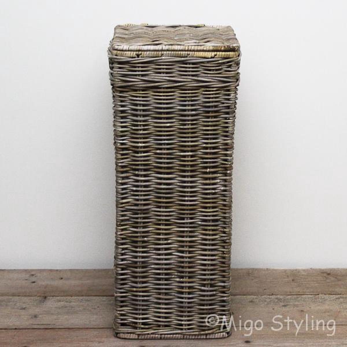 Hoge - Wasmand - Smal - Grey - Rotan - Riet - 31x31xH70cm — afbeelding 1
