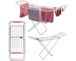 KADAX Wasrek, uittrekbaar, binnen en buiten, staand droogrek met vleugels, met 18 m drooglengte, tuin, balkon, terras, huis, inklapbaar, aluminium, stabiel, licht