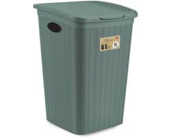 Wasmand met deksel 'Elegance' - 50 Liter - Met ventilatie - 100% Gerecycled kunststof - Groen
