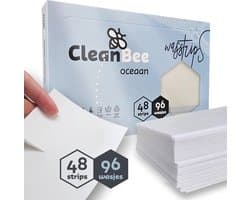 CleanBee Wasmiddelstrips 96 Wasbeurten Oceaan - Wasmiddel Wasvellen - Detergent Sheets - Eco Laundry Strips - Micro Plasticvrij - Biologisch - Eco Wasstrips - Wasstrips - Wasmiddelstrips