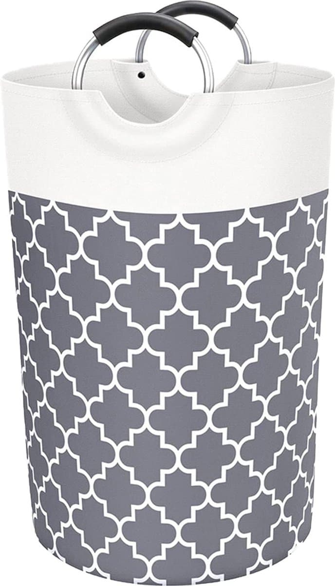 Wasmand - Grote wasmand - Opvouwbare wasmand - Waszak - Stoffen wasmand voor badkamer, slaapkamer & wasruimte - Grijs - 115 L — afbeelding 1