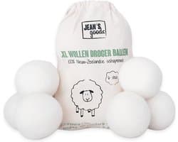 Jean’s goods XL Drogerballen van Wol – Duurzame Wasdrogerballen – Herbruikbaar – 6 Stuks – Beige