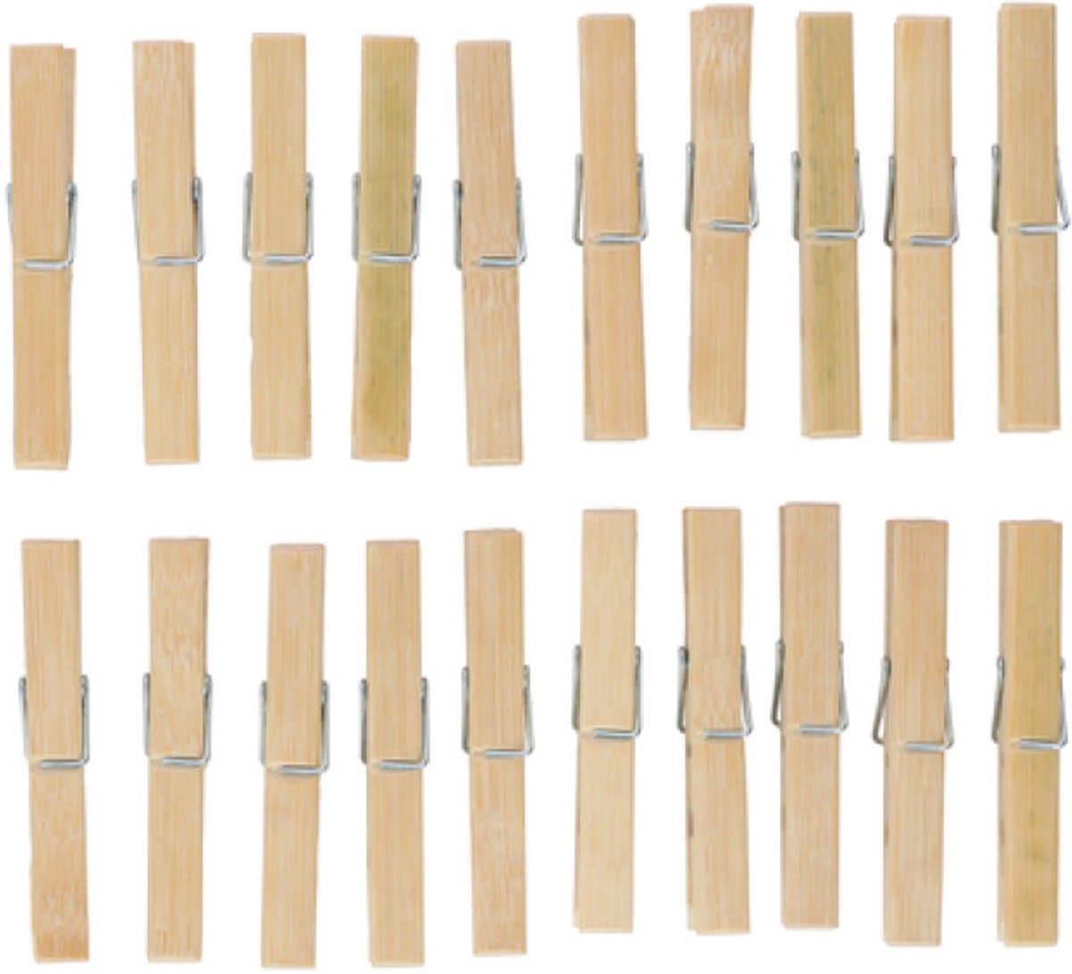 Bamboe wasknijpers - 20x - hout - 9 cm — afbeelding 1