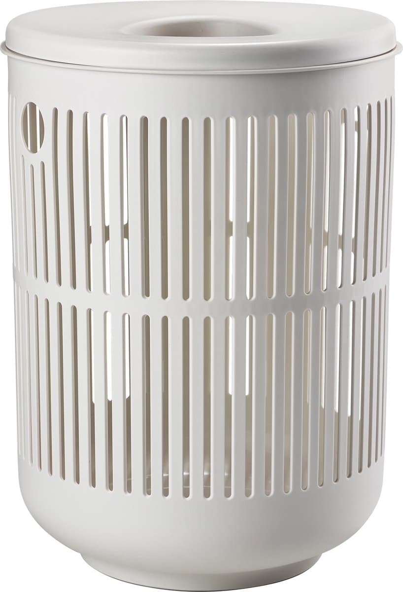 Zone Denmark Ume Wasmand met Deksel - 60 liter - Soft Grey (grijs) - Kunststof - Ronde Wasmand met Hengsel - Wasbox of Opbergmand — afbeelding 1