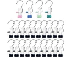 Kleerhanger Knijperhaken 24 Stuks Draagbare Metalen Knijperhanger, Roestvrijstalen Was Knijperclips, 360째 Draaibare Kleerhanger Knijperclips voor Broek Sokken Handdoek