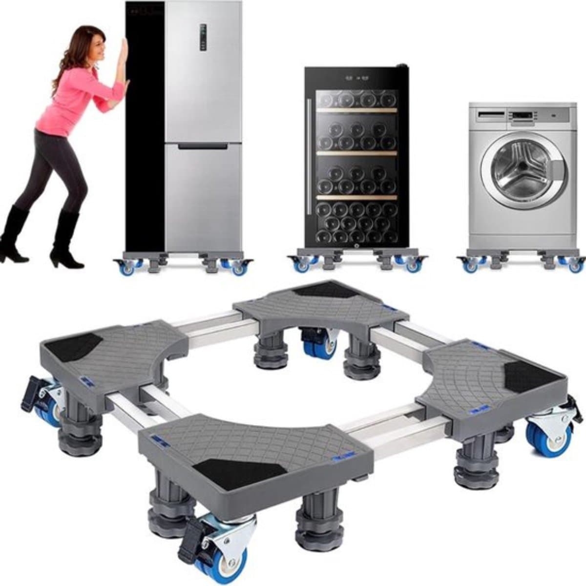 Thuys - Wasmachine verhoger - kast - wasmachine onderstel verstelbaar - Max 400 KG - 4 Wielen — afbeelding 1