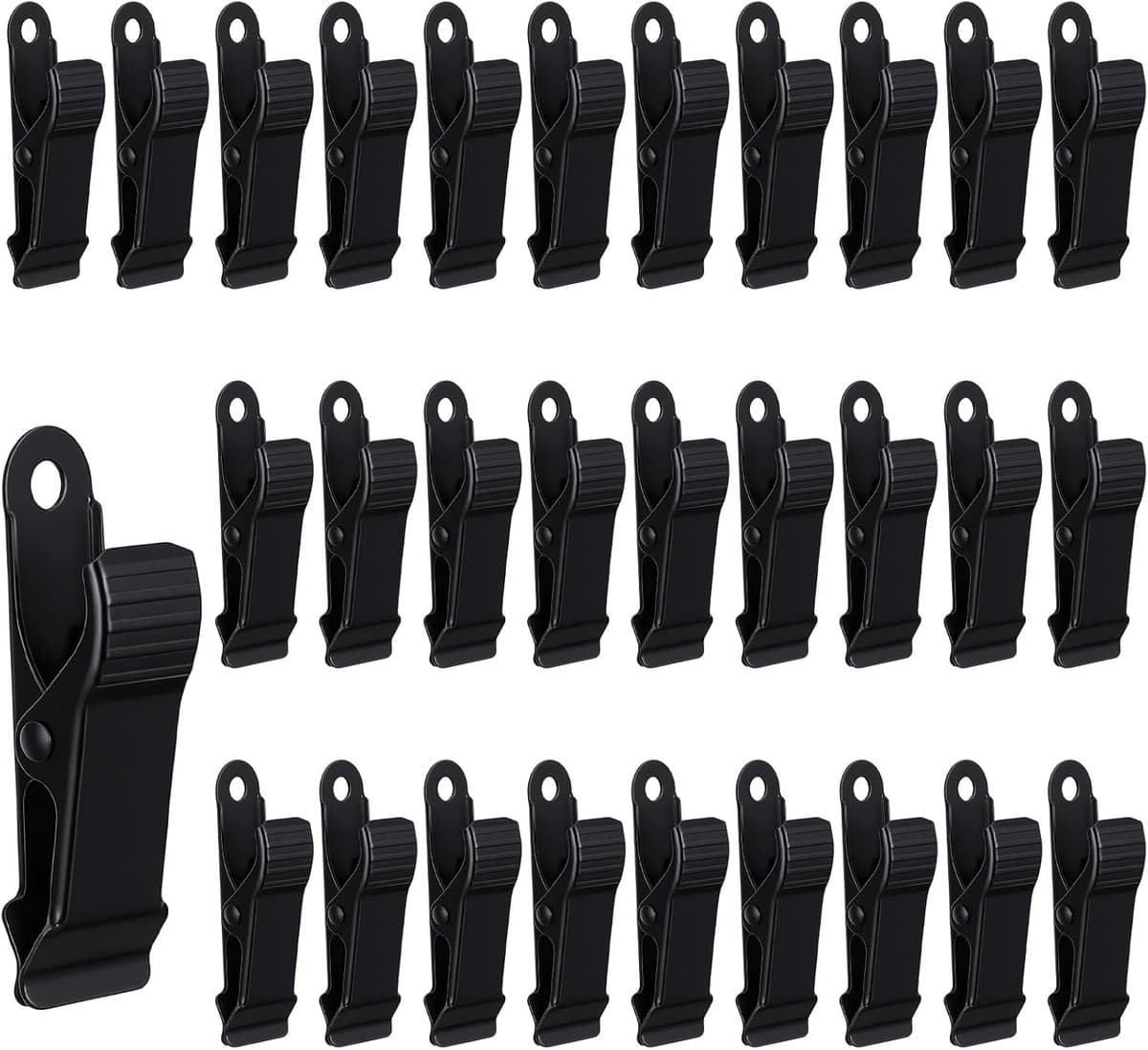 Clips - 30 Stuks - Mini-metalen klemmen - Hangende krokodillenklemmen - Geschikt voor kleding, foto's, gordijnen, badkamer - 4×1.3cm - Zwart — afbeelding 1