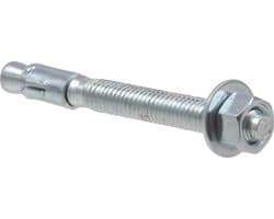 Wiganker - Betonanker Doorsteekanker - Bevestigen in Steen - Inclusief Moer Wasmachine - 3/8 x 3-3/4 Inch - Metaal